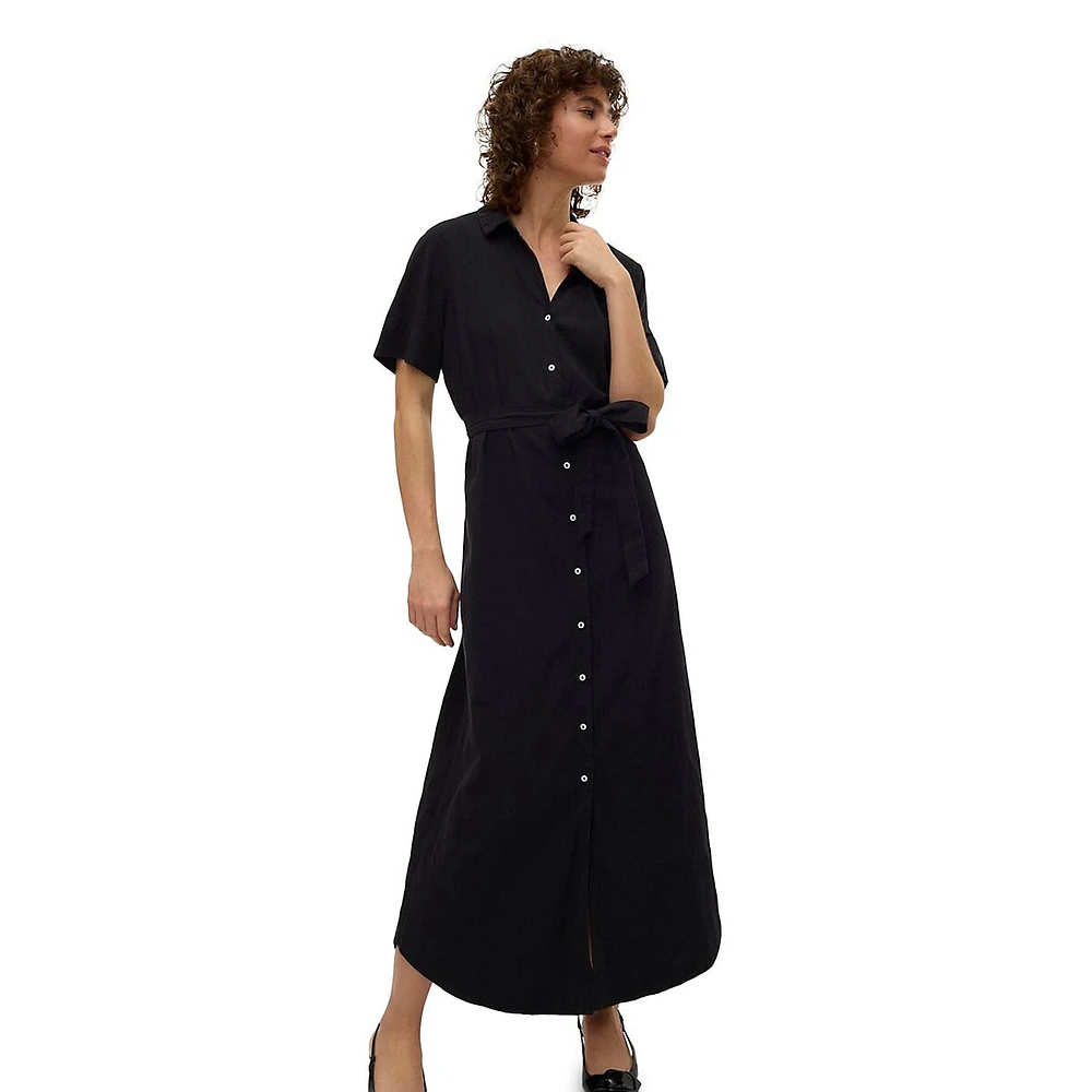 Hart Tied Maxi Shirt Dress