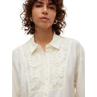 Gigi Lace-Detailed Poplin Shirt