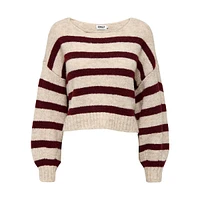 Aya Drop-Shoulder Striped Boatneck Sweater