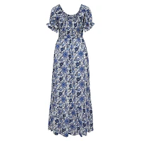 Katie Puff-Sleeve Floral Maxi Dress