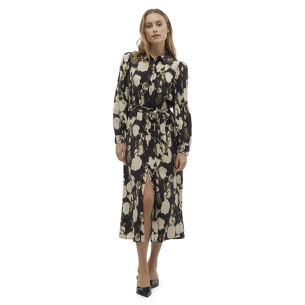 Celina Printed Midi Shirtdress