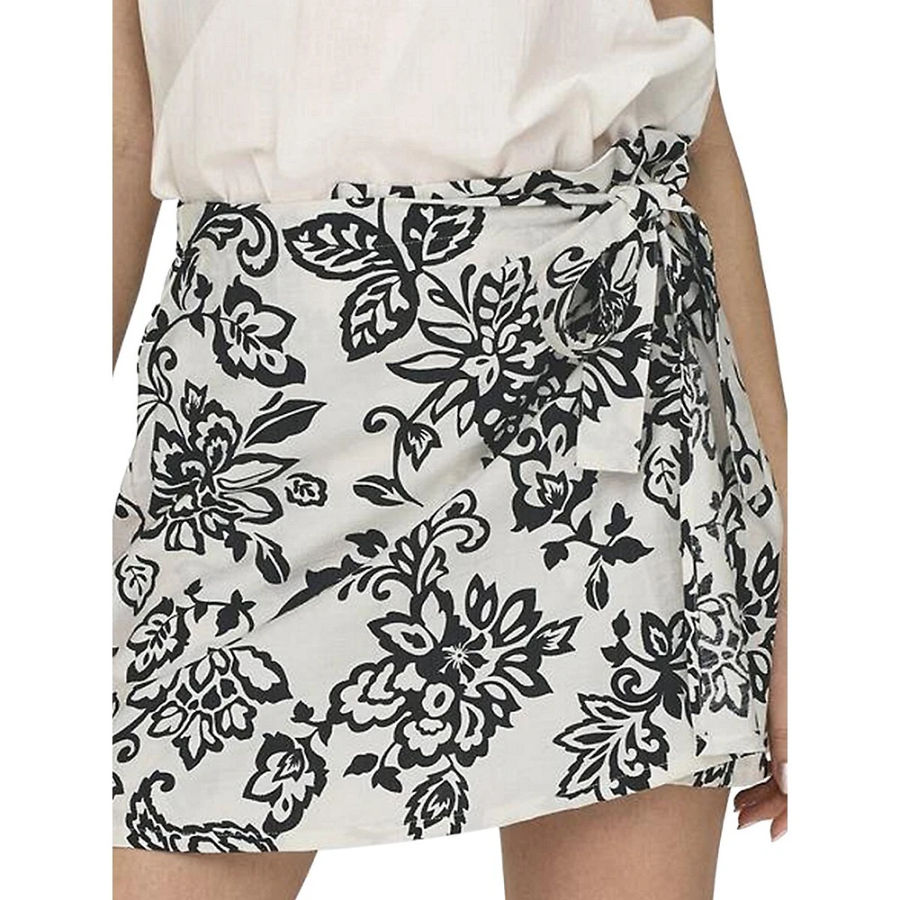 Kiera Side-Tie Floral Skort