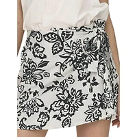 Kiera Side-Tie Floral Skort