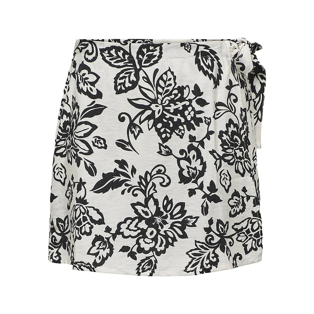 Kiera Side-Tie Floral Skort