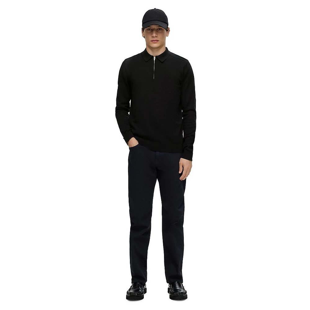 Berg Zip-Neck Long-Sleeve Polo Pullover