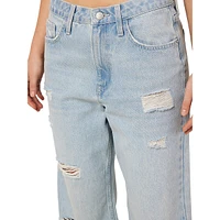 Frilla High-Waist Wide-Leg Destructed Jeans