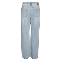 Frilla High-Waist Wide-Leg Destructed Jeans