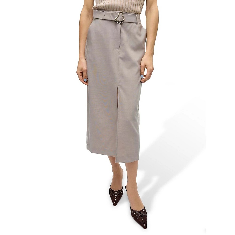 Front-Slit Pencil Skirt