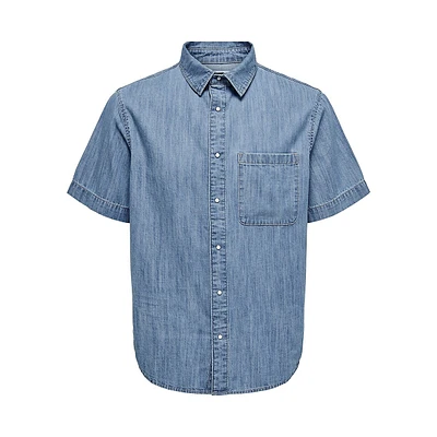 Steen Short-Sleeve Denim Shirt