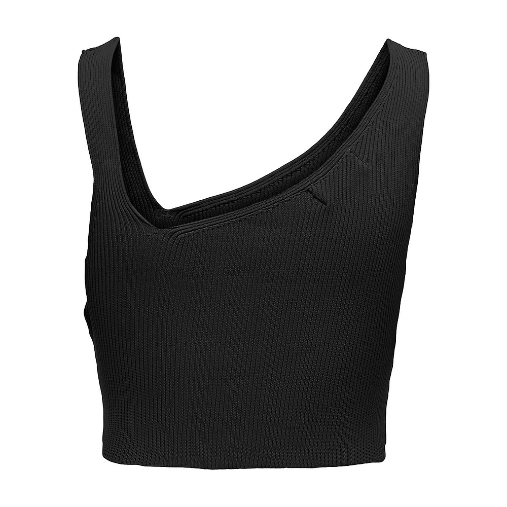 Tatianna Asymmetrical Crop Knit Top