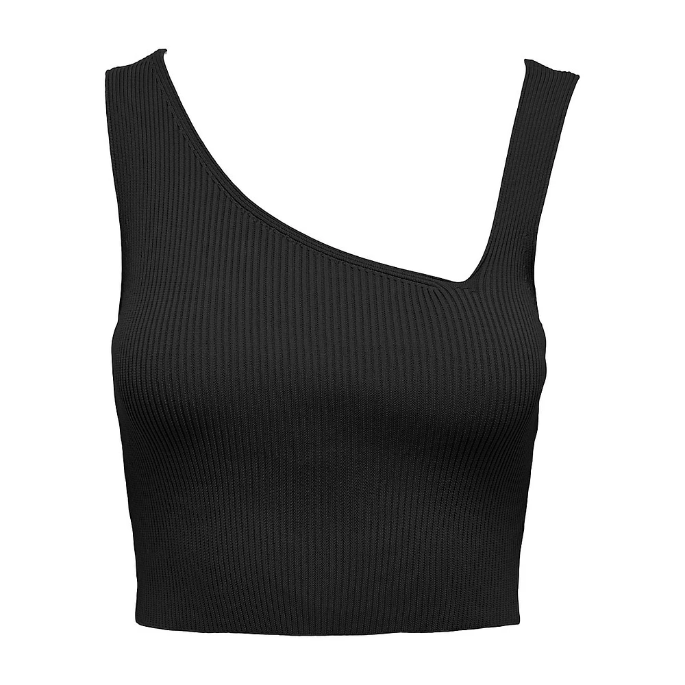 Tatianna Asymmetrical Crop Knit Top