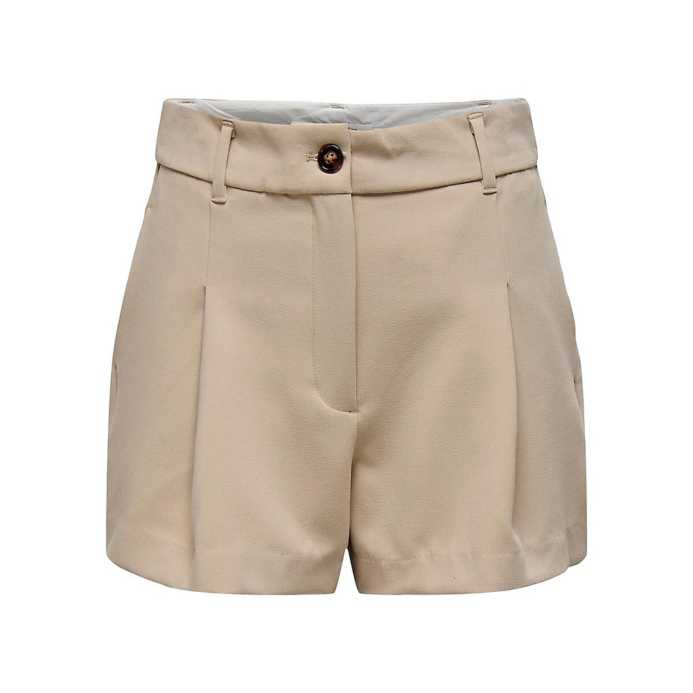 High-Waist Pleated Shorts