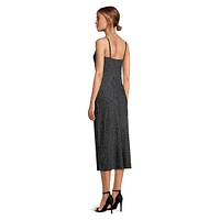 Maya Polka Dot Satin Midi Slip Dress