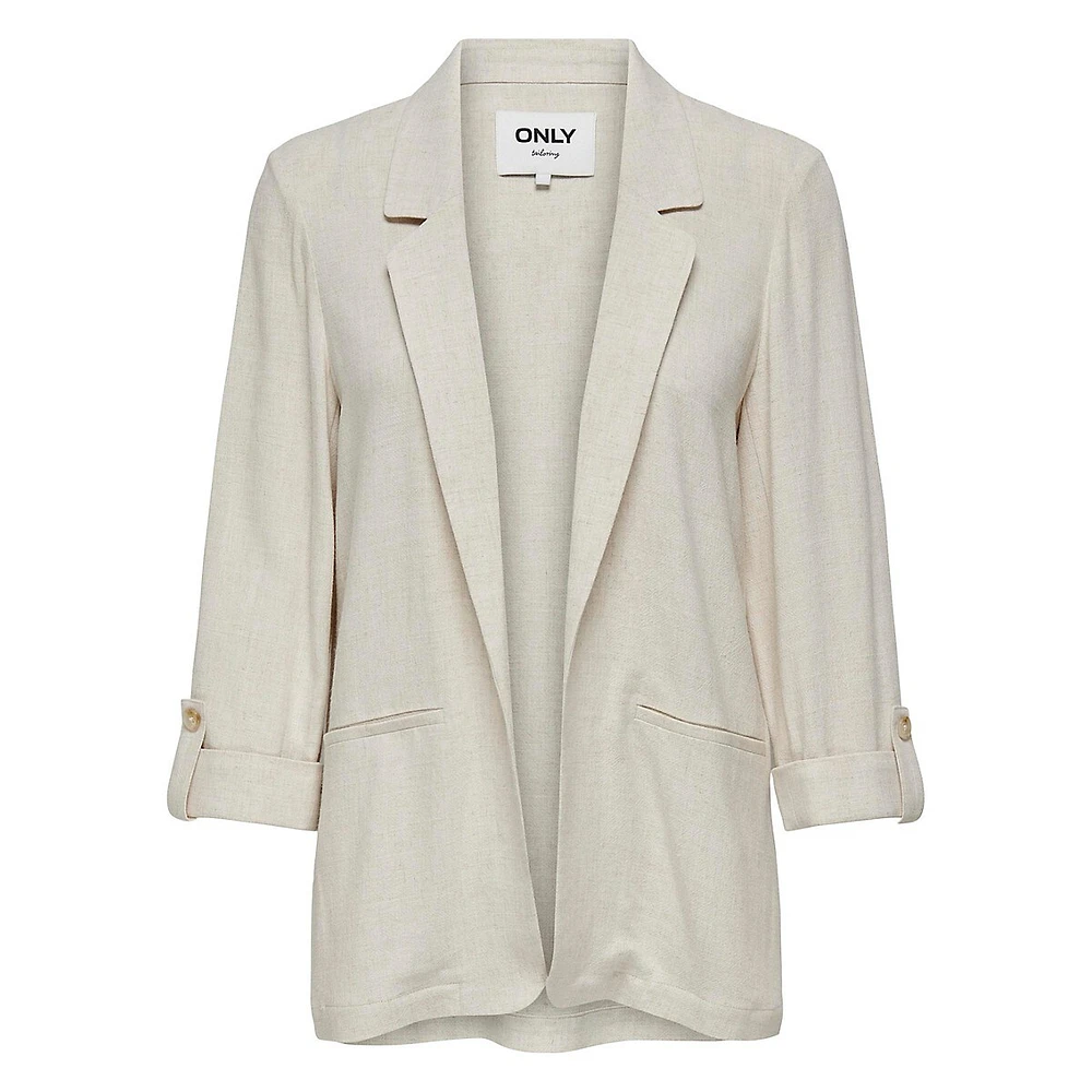Blazer ouvert sur le devant à manches convertibles