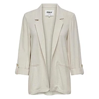 Blazer ouvert sur le devant à manches convertibles