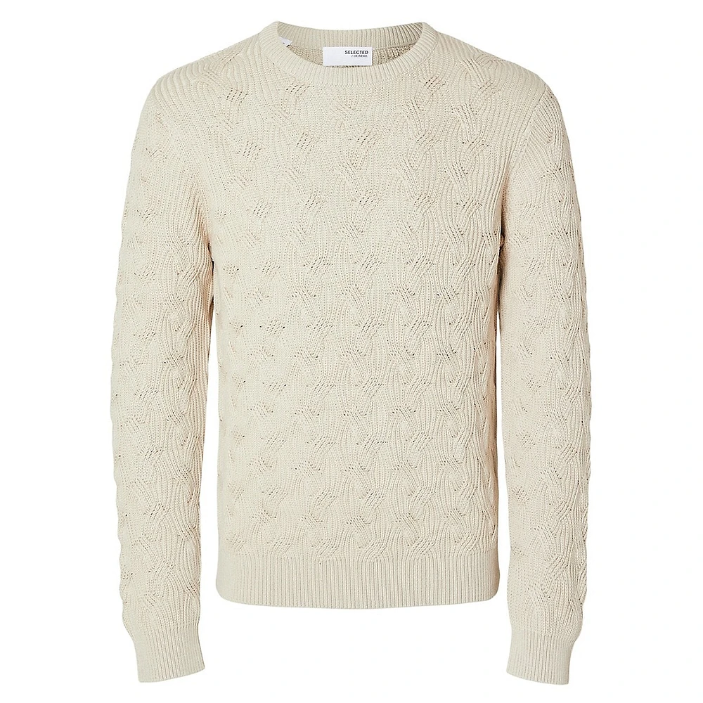 Callis Cable-Knit Crewneck Sweater