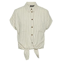 Vinsty Knotted Pinstriped Shirt