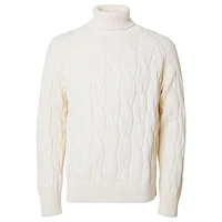 Callo Organic Cotton Cable-Knit Turtleneck Sweater