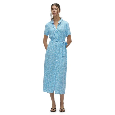 Floral Midi Shirt Dress