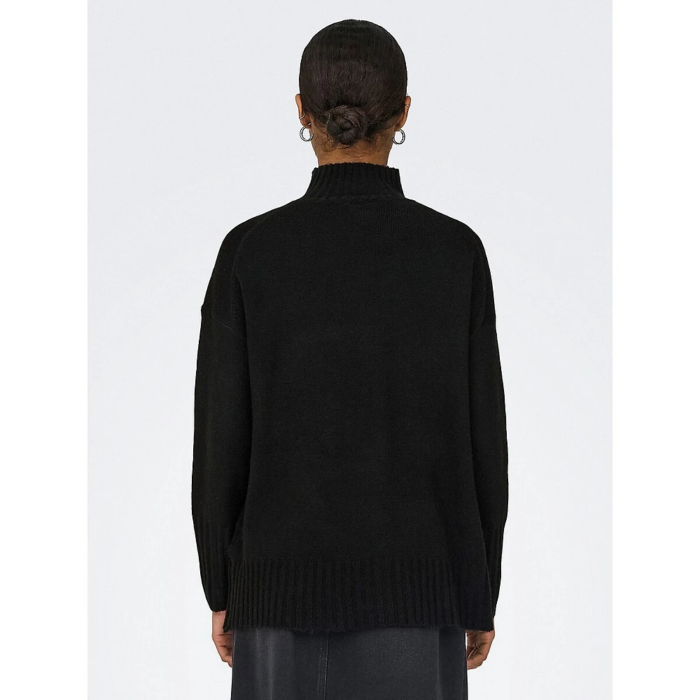 Gabriel Drop-Shoulder Mockneck Sweater