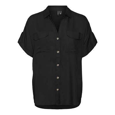 Plus Short-Sleeve Utility Shirt