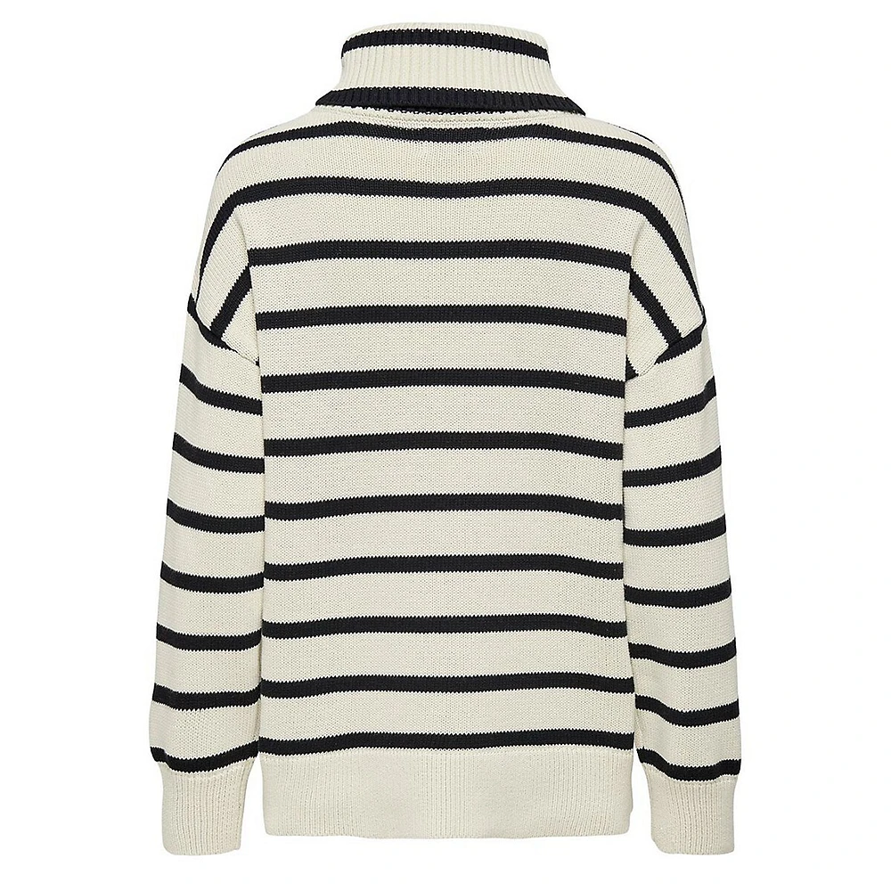 Striped Turtleneck Sweater