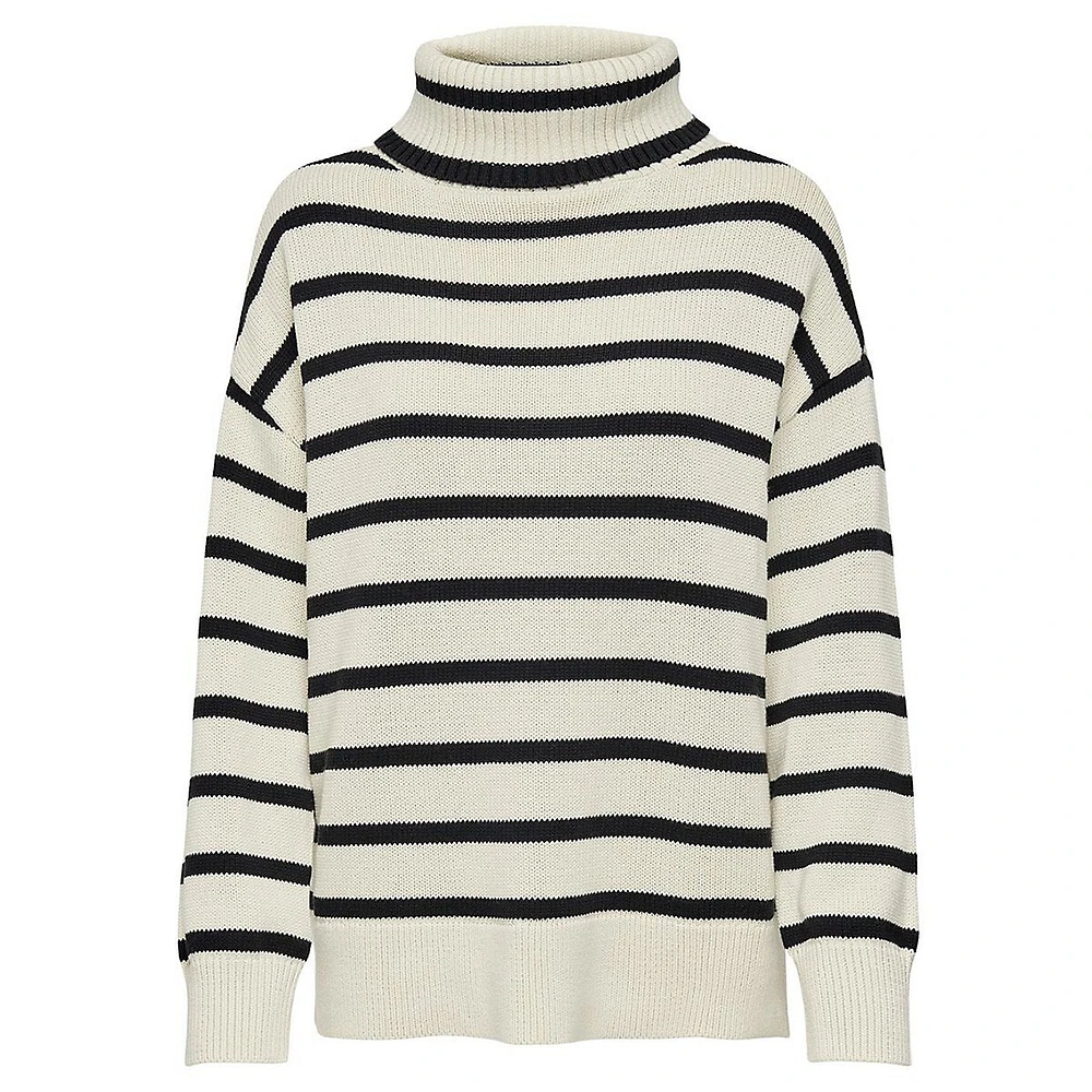 Striped Turtleneck Sweater