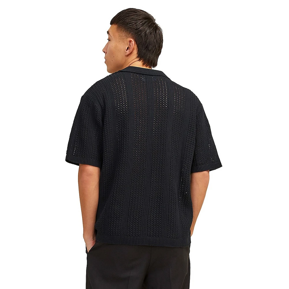 Taormina Mesh-Knit Polo Sweater