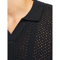 Taormina Mesh-Knit Polo Sweater