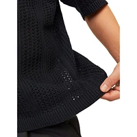 Taormina Mesh-Knit Polo Sweater