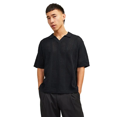 Taormina Mesh-Knit Polo Sweater