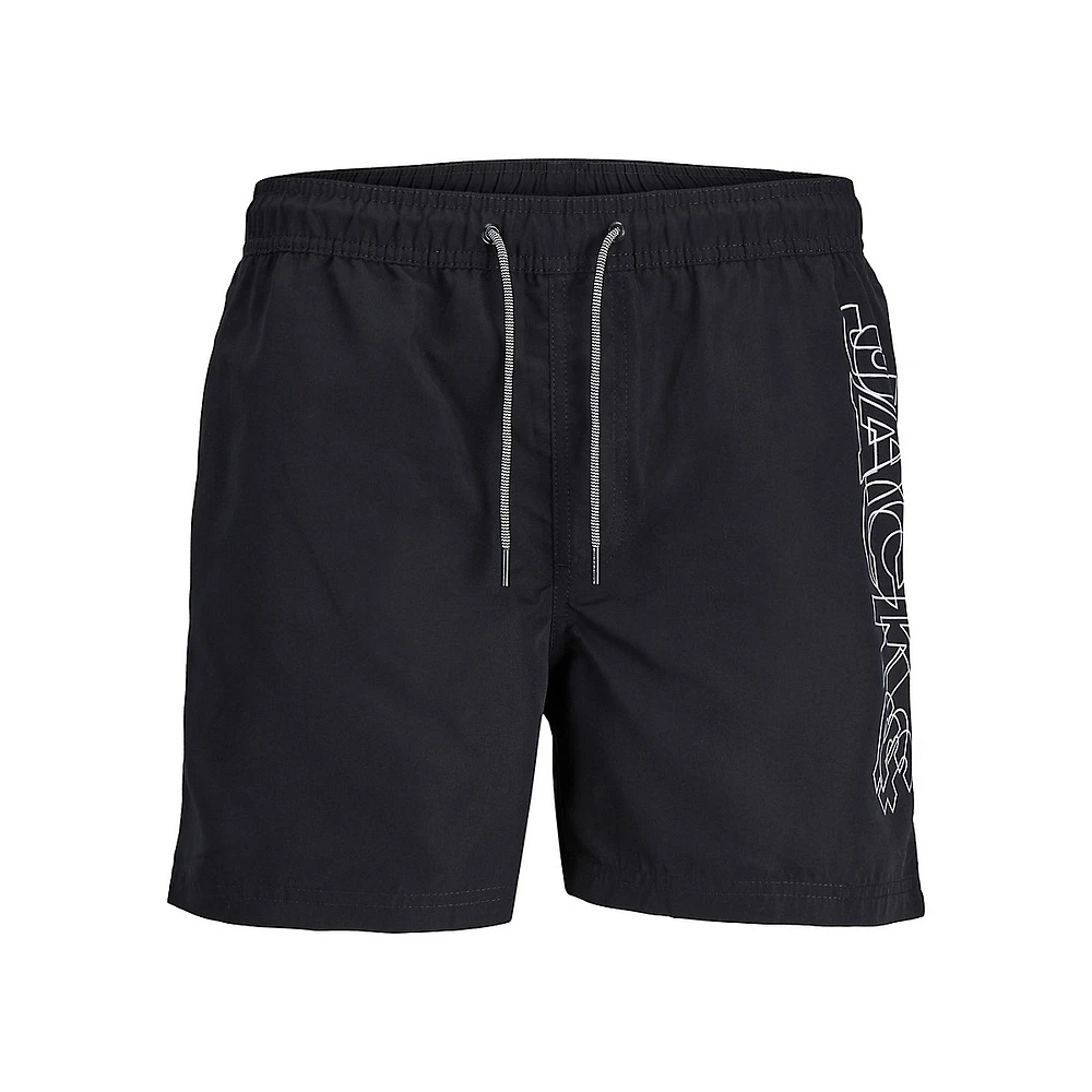 Double-Logo Drawstring Swim Shorts