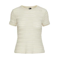 Agda Textured Tonal-Stripe Top