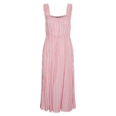 Alvina Striped Midi Dress