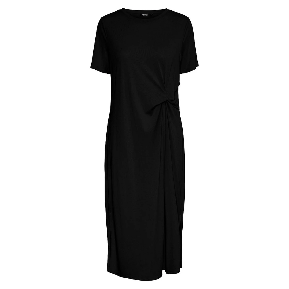 Anora Knotted Midi T-Shirt Dress