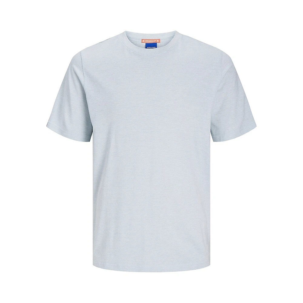 Marbella Fine-Stripe Crewneck T-Shirt