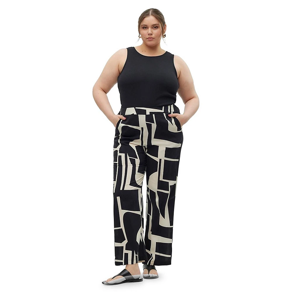 Plus Pantalon large à taille haute Joy