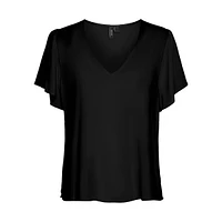 Plus Joy V-Neck Short-Sleeve Blouse