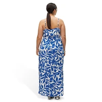 Plus Easy Joy Print Sleeveless Maxi Dress
