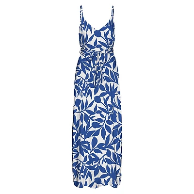 Plus Easy Joy Print Sleeveless Maxi Dress