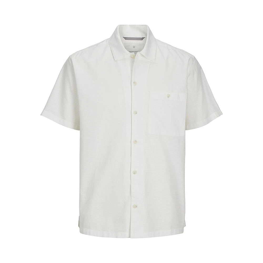 Denver Textured Poplin Short-Sleeve Shirt