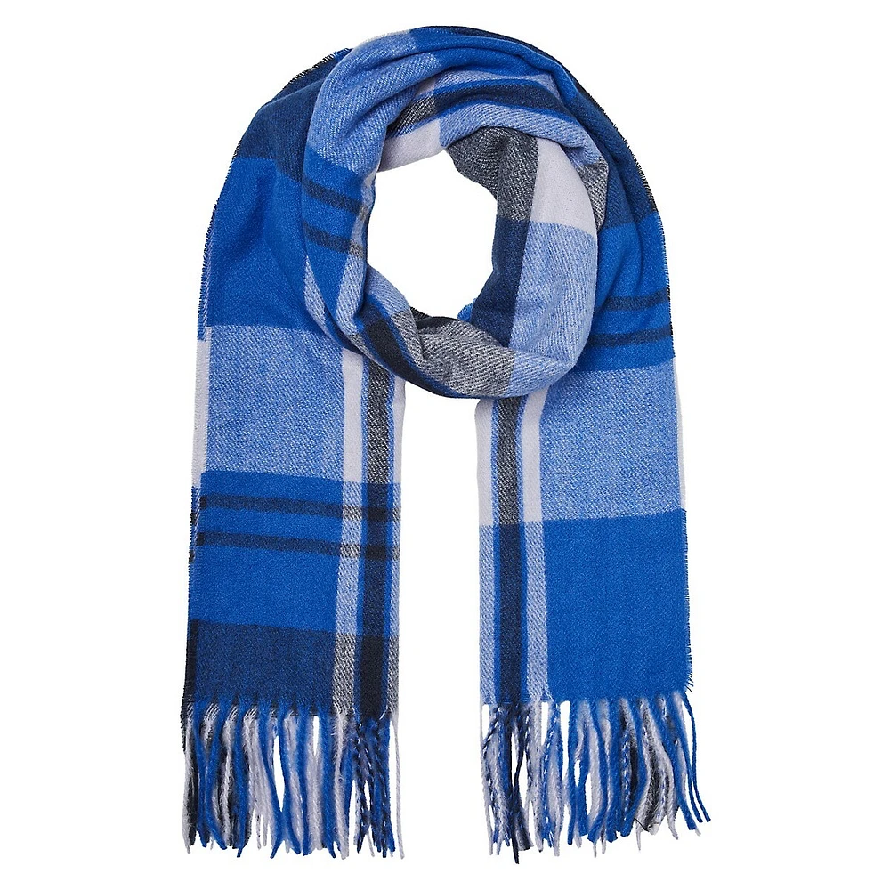 Juna Check Fringed Scarf