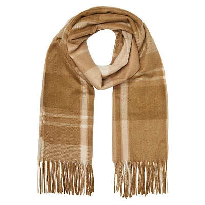 Juna Check Fringed Scarf