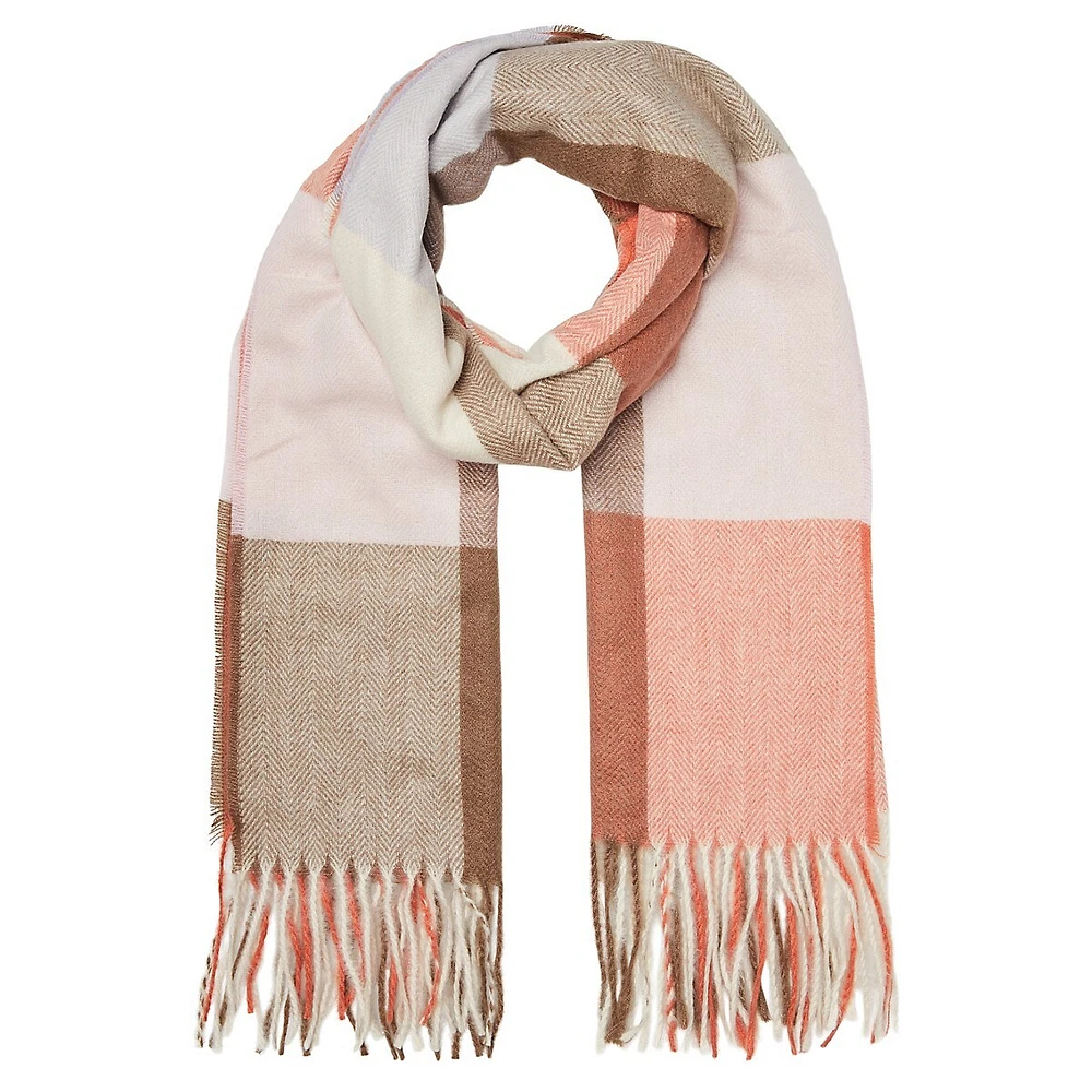 Ellen Colourblock Fringed Scarf