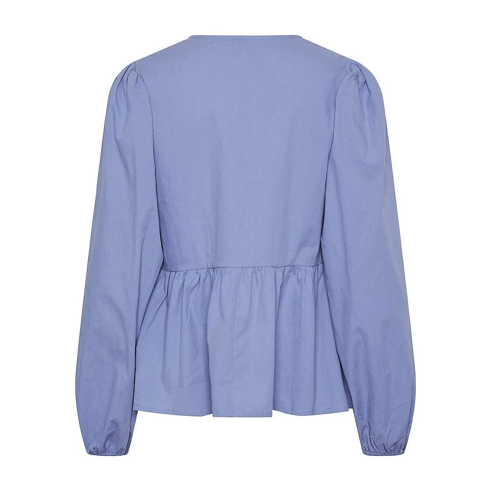 Jolly Tie-Front Peplum Blouse