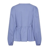 Jolly Tie-Front Peplum Blouse