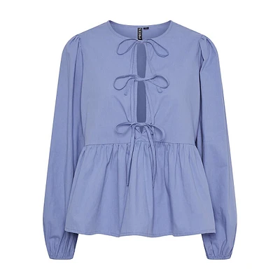 Jolly Tie-Front Peplum Blouse