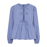 Jolly Tie-Front Peplum Blouse