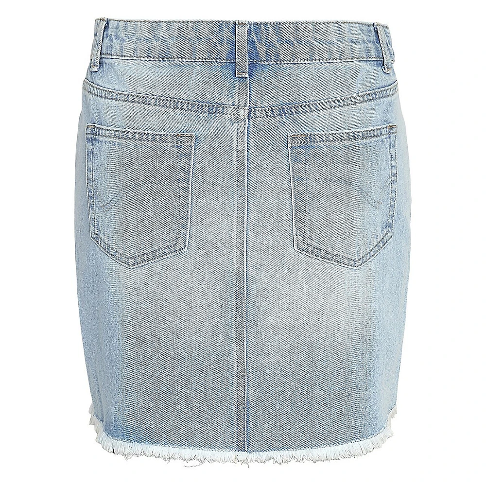 Millie Distressed Denim Mini Skirt