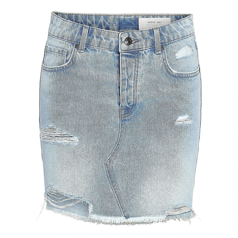 Millie Distressed Denim Mini Skirt